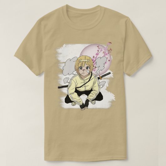Otaku Manga Anime Girl Japanese Cherry Blossom Sak T-Shirt (Design vorne)