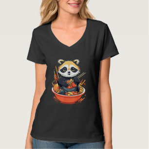 Otaku Raccoon essen japanisches Lebensmittel Ramen T-Shirt