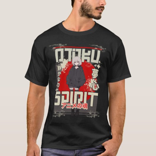 Otaku Spirit Anime Aesthetic Design T-Shirt (Vorderseite)