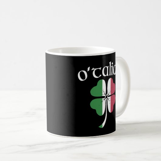 O'Talian Irish St Patrick's Day Kleeblatt F Kaffeetasse (VorderseiteRechts)