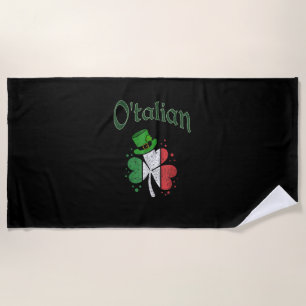O'talian Irish St. Patrick's Day Kleeblatt Italien Strandtuch