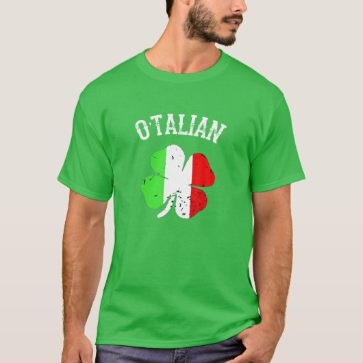 O'talian Italian St Patrick's Day Italia Flag Sham T-Shirt (Vorderseite)
