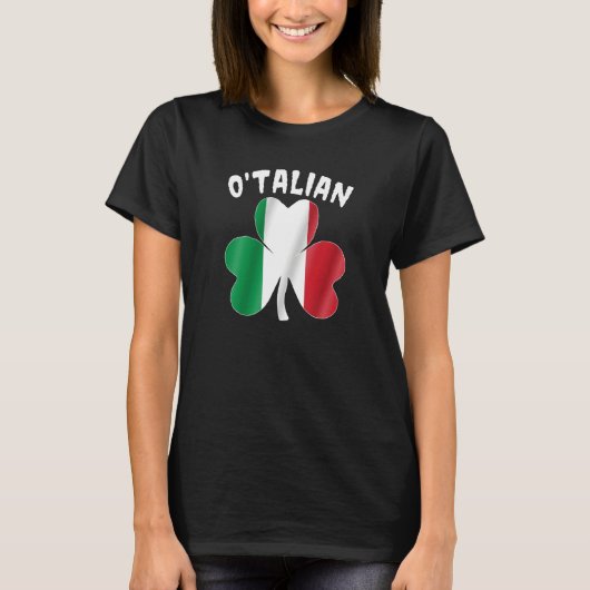 O'talian Italian St Patrick's Day Italia Kleeblatt T-Shirt (Vorderseite)