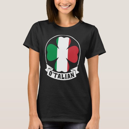 O'Talian Saint Patrick mit irischer und italienisc T-Shirt (Vorderseite)