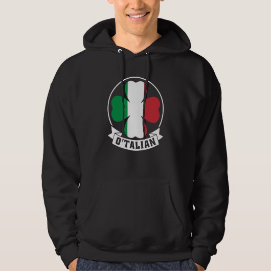 O'Talian Saint Patrick With Irish & Italia Flag on Hoodie (Vorderseite)