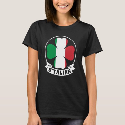 O'Talian Saint Patrick With Irish & Italia Flag on T-Shirt (Vorderseite)