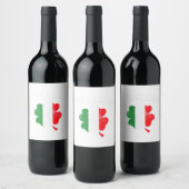 Otalian shamrock and italy flag for italian St Pat Weinetikett (Flaschen)