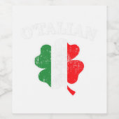 Otalian shamrock and italy flag for italian St Pat Weinetikett (Einzelnes Label)