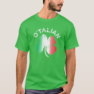 O'Talian St Patrick Kleeblatt Italien Flaggen-Shir T-Shirt