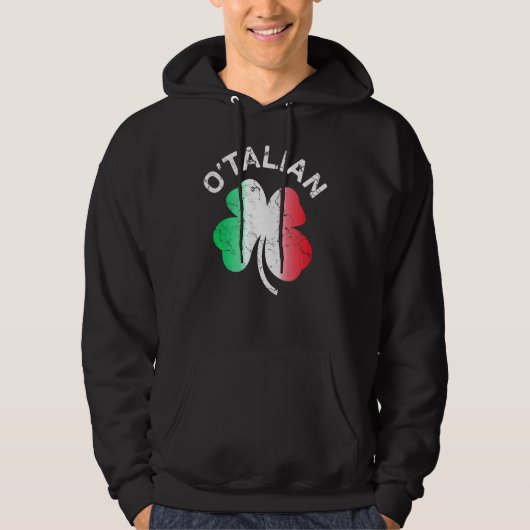 O'talian St Patrick Kleeblatt Italienische Flagge Hoodie (Vorderseite)