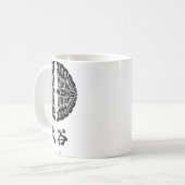 Otani Clan kamon mit Clan-Namen Kaffeetasse (Vorderseite Links)