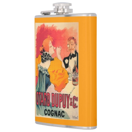 Otard-Dupuy u. Co.-Kognak-förderndes Plakat Flachmann (Links)