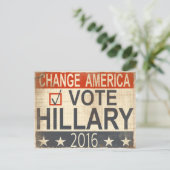 OTE Hillary Clinton 2016 Wahl Postkarte (Stehend Vorderseite)