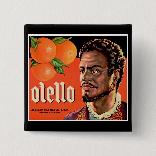 Otello Orange Etikett Button (Vorderseite)