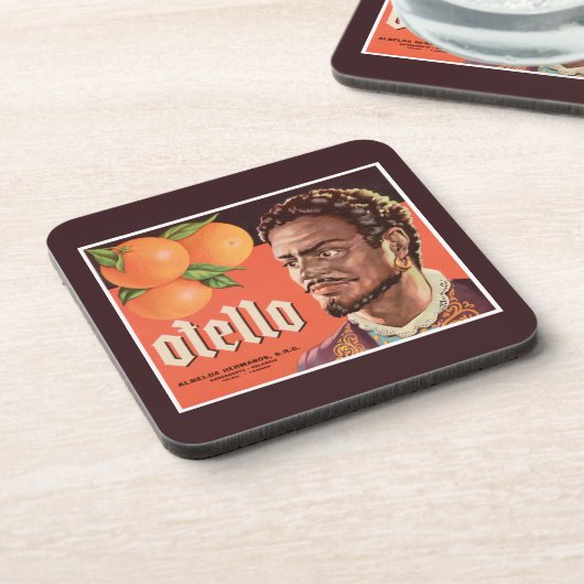 Otello Orange Label Getränkeuntersetzer (Linke Seite)