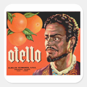 Otello Orange Label Quadratischer Aufkleber