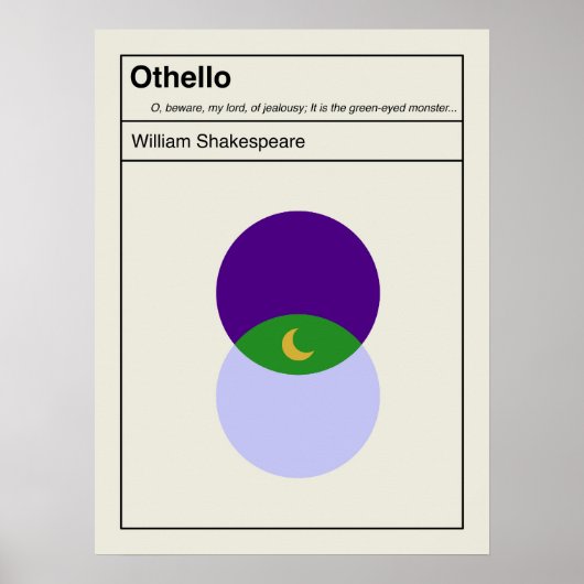 Othello Shakespeare Minimalistisch Abstrakt Poster (Vorne)