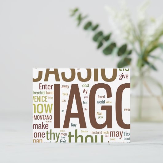 Othello Word Mosaic Postkarte (Stehend Vorderseite)