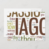 Othello Word Mosaic Postkarte (Vorne/Hinten)