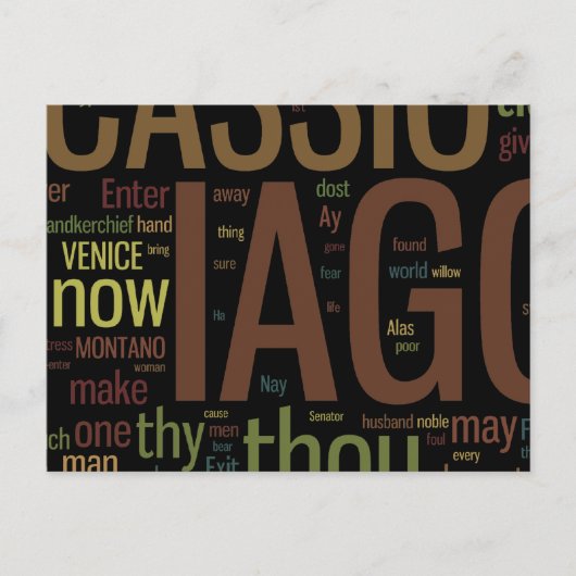 Othello Word Mosaic Postkarte (Vorderseite)