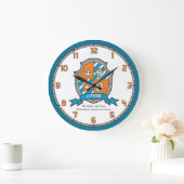 Othni Buchstabe O Name bedeutet Ritter Wolf Orange Große Wanduhr (Zuhause)