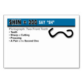 Otiot Flash Cards: 21 von 22 Tischnummer (Rückseite)