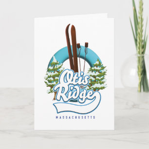 Otis Ridge Massachusetts Ski Logo Feiertagskarte