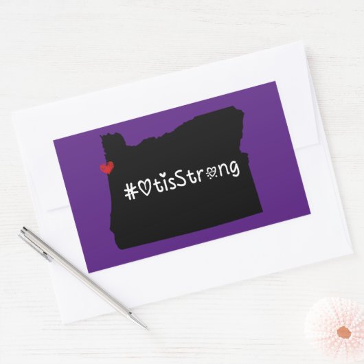 Otis Strong Heart Black Rechteckiger Aufkleber (Umschlag)
