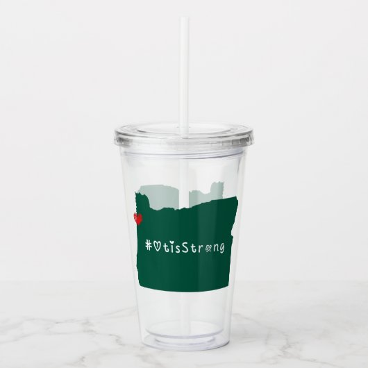 Otis Strong Heart Green Acryltrinkbecher (Vorderseite)
