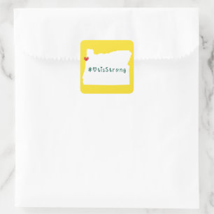 Otis Strong Heart White Quadratischer Aufkleber