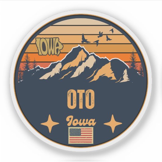 Oto, Iowa Aufkleber (Vorderseite)