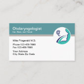 Otolaryngologe Ohrnasen-Throat Doktor Moderne Visitenkarte (Vorderseite)