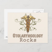 Otolaryngologie Rocks Caduceus Postcard Postkarte (Vorne/Hinten)