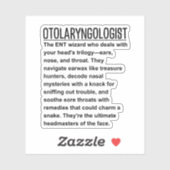 Otolaryngologin Aufkleber (Blatt)
