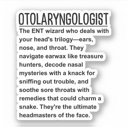 Otolaryngologin Aufkleber (Vorderseite)