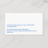 Otolaryngologin | Doktor Visitenkarte (Rückseite)