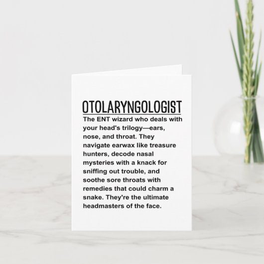 Otolaryngologin Karte (Vorderseite)