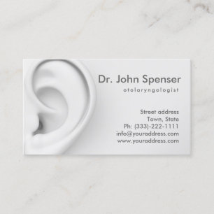 Otolaryngology Ears Doctor Gray Business Card Visitenkarte