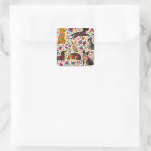 Otomi Art Hund Quadratischer Aufkleber (Tasche)