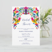 Otomi Birds Mexican Fiesta Brautparty Einladung (Stehend Vorderseite)
