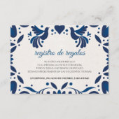 Otomi Blue Floral Elegant Fiesta Spanish Wedding Begleitkarte (Vorderseite)
