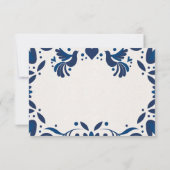 Otomi Blue Floral Elegant Fiesta Spanish Wedding Save The Date (Rückseite)