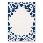 Otomi Blue Floral Elegant Fiesta Spanish Wedding Tischnummer (Rückseite)