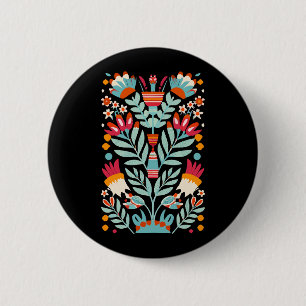Otomi-Blume-Muster mexikanische Blumenart Button