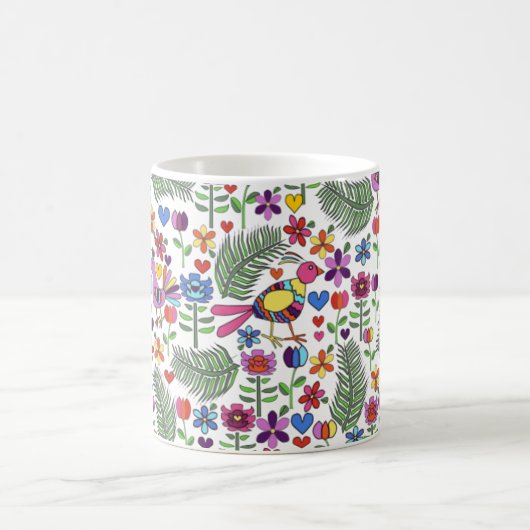 Otomi Blumengekritzel-Tasse Kaffeetasse (Mittel)