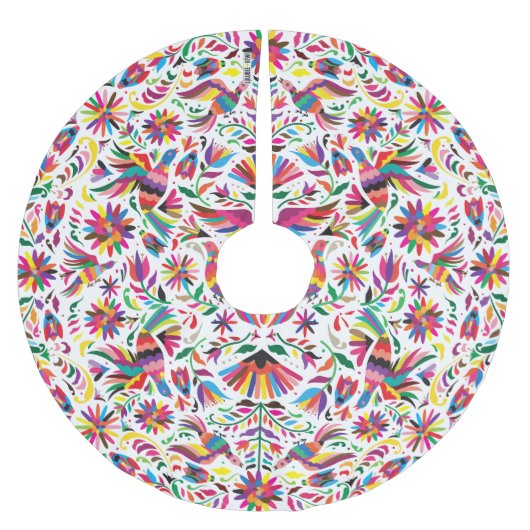 Otomi bunter Baumrock Polyester Weihnachtsbaumdecke (Vorderseite)