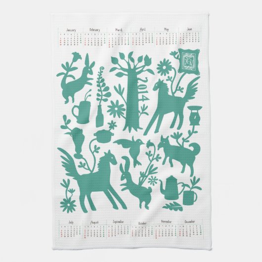 Otomi Geschirrtuch mit 2014 Japaner-Kalender 2 (Vertikal)