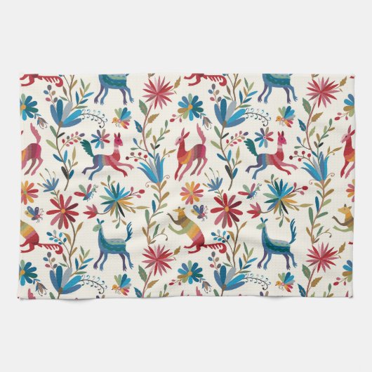 Otomi-Inspiriertes Design Geschirrtuch (Horizontal)