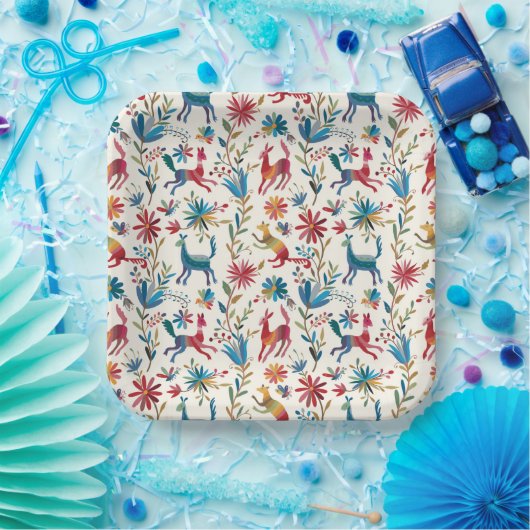 Otomi-Inspiriertes Design Pappteller (Party)
