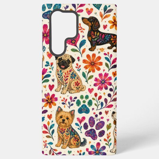 Otomi Kunst Hund Samsung Galaxy Hülle (Rückseite)
